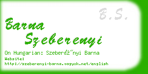 barna szeberenyi business card